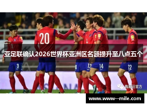 亚足联确认2026世界杯亚洲区名额提升至八点五个